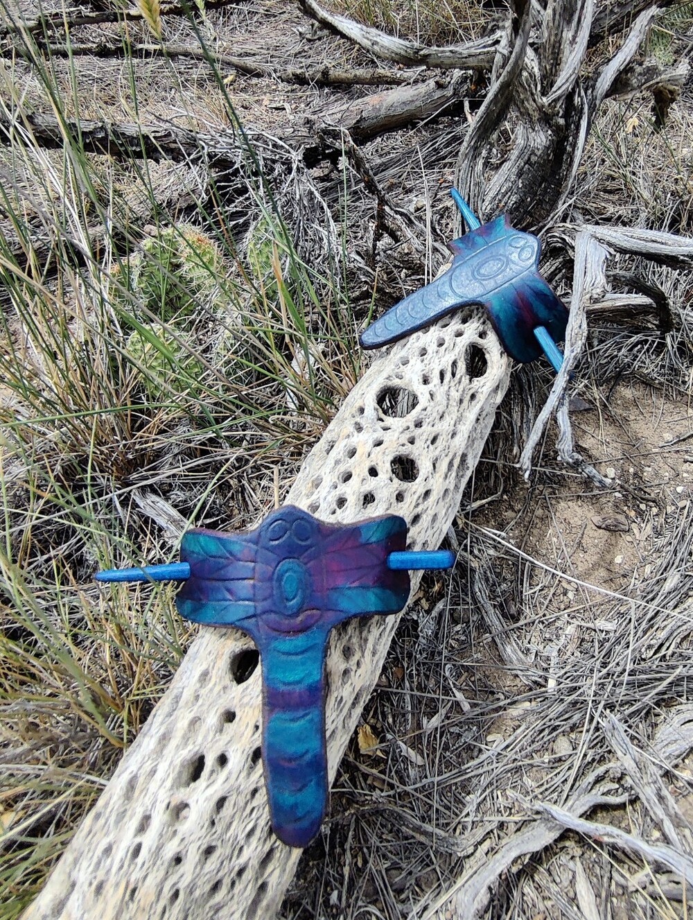 Dragonfly Hair Slide Leather